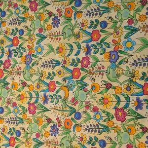 2 yard piece of super cute frog spring cotton quilting fabric